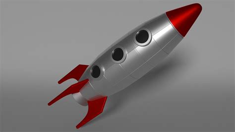 Cartoon Rocket 3d Model Cgtrader