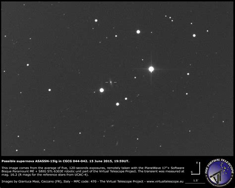 Supernova Asassn 15lg In Cgcg 044 042 Unimmagine 15 Giugno 2015 The Virtual Telescope Project