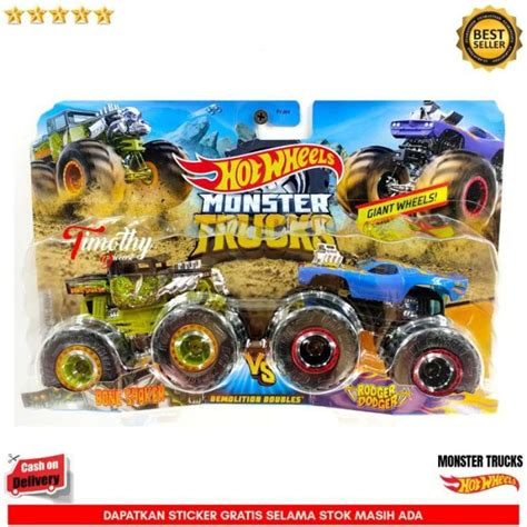 Promo Hot Wheels Monster Trucks Bone Shaker Rodger Dodger Demolition