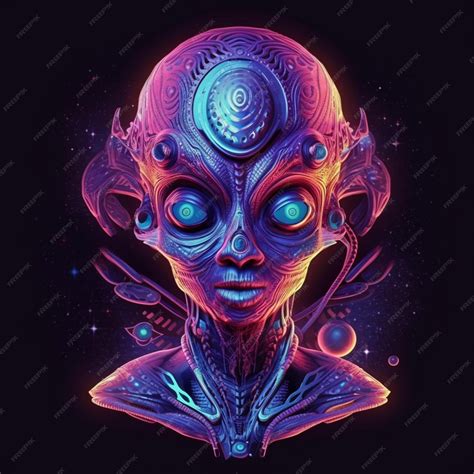 Premium Ai Image Portrait Of Alien Illustration Design