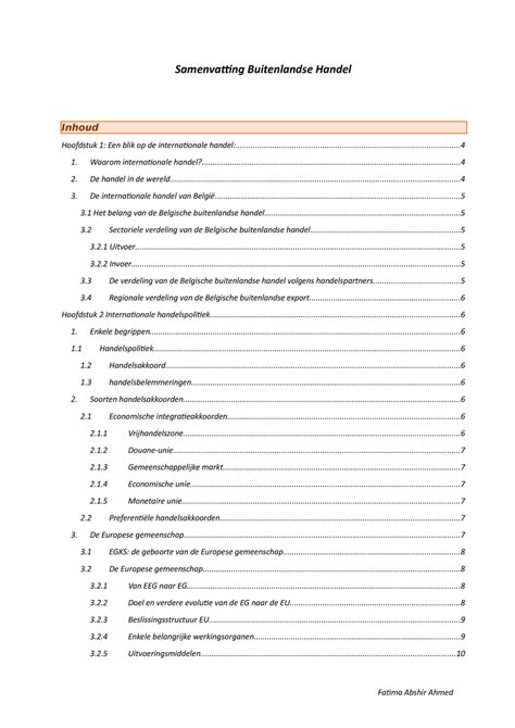 Samenvatting Buitenlandse Handel Samenvatting Buitenlandse 1 Een