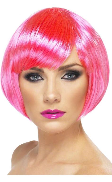 Smiffys Short Bob Colourful Babe Fancy Dress Wig With Fringe Ebay