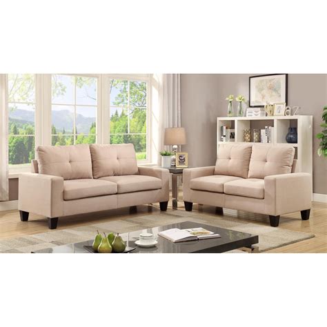 Acme porchester 3pc livingroom set, distress chocolate top grain leather. Acme Furniture Platinum II Linen Sofa - Walmart.com ...