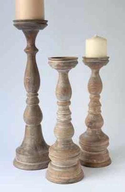 Unfinished Wooden Pillar Candle Holders Home Garden Smaller