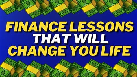 Personal Finance Lessons That Will Change Your Life Youtube