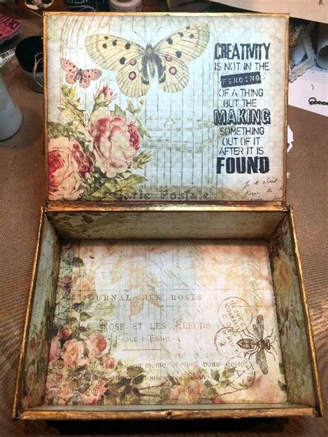 Decoupage Box Cigar Box Crafts Cigar Box Projects