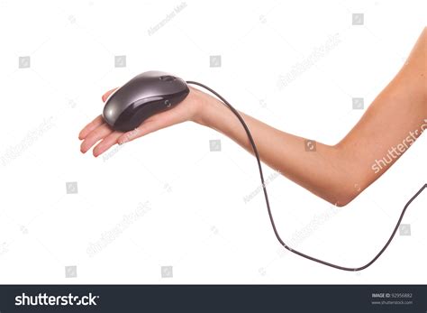 I've also tried holding the rmb on the windows desktop background and it will randomly open up the desktop menu several times. Woman'S Hand Holding A Computer Mouse. Isolated On White ...