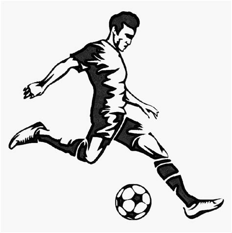 Soccer Player Black And White Clipart Hd Png Download Transparent