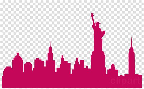 Download Transparent Download New York City Skyline Png Pink Clipart