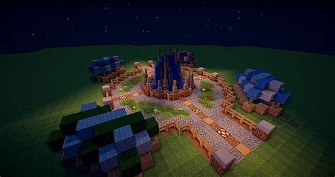 Market stalls of the villagers. Medieval Fountain w/ Market Stalls - Could be turned into town square. Minecraft Project