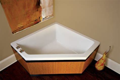 60 x 60 corner whirlpool bathtub cozy up in the corner with this deep whirlpool bathtub designed specifically to make the most of small spaces. MTI Deborah -113 Classic Corner Tub-48" x 48" x 19.5 ...