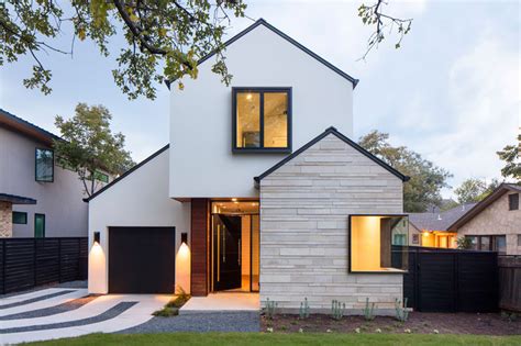 A Contemporary House With Peaked Roofs Arrives On This Street In Austin