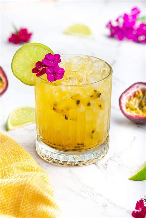 Passionfruit Sparker Mocktail With Lime The Mindful Mocktail