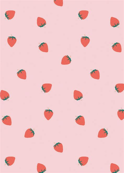Vector Cute Strawberry Pattern Pastel Background Free Image By
