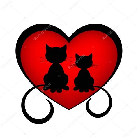 Black Cats In Love — Stock Vector © Annprecious 21287663