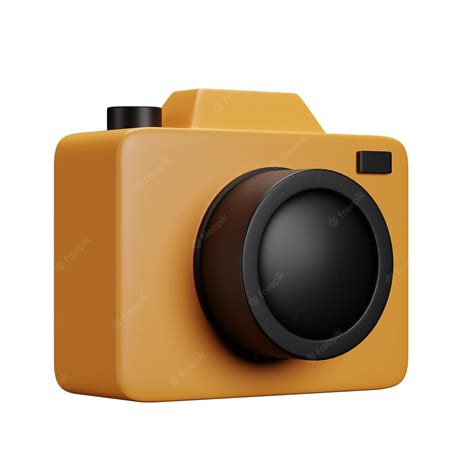 Premium Psd Yellow Camera Icon 3d Rendering