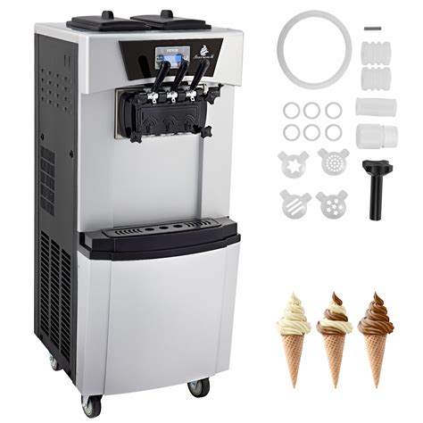 Vevor W Commercial Soft Ice Cream Machine Flavors To Gallon Per Hour Precooling At Night