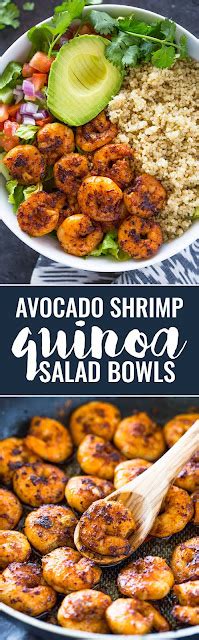 Shrimp Avocado Quinoa Bowls Food And Drink