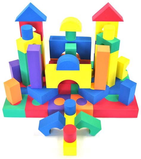 70 Piece Colorful Foam Building Block Brick Set For Kids Developmental