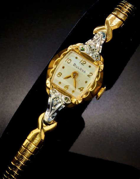 Dainty 1953s Bulova Diamond Goddess Of Time B Womens Gold Bracelet