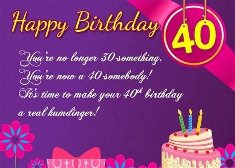— sending you warm wishes on this special day, may your 40th be amazing in every way. 120+ Best Happy 40th Birthday Wishes And Messages (With ...