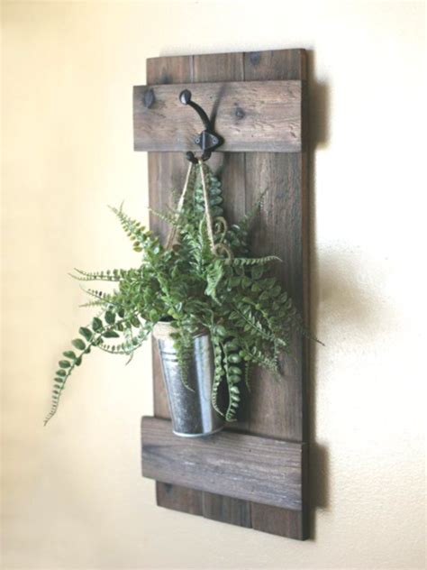 Hanging Wall Planter Rustic Wall Decor Indoor Wooden Planter Rustic