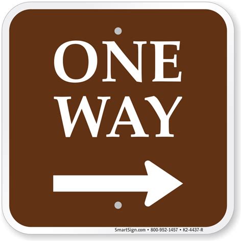 One Way Right Arrow Campground Sign Sku K2 4437 R