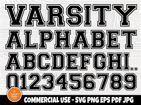 Varsity Font Svg Varsity Letters Sport Font Alphabet Svg Cut Files