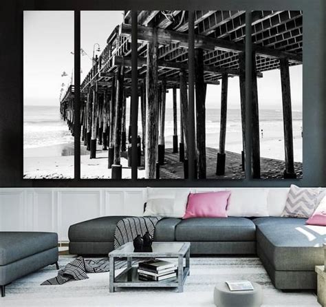 Black And White Pier Wall Art Pier Canvas Print Pier On Canvas Pier