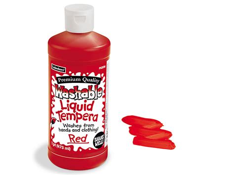 Branded Lakeshore Fully Washable Liquid Tempera Paint Pint Each Red
