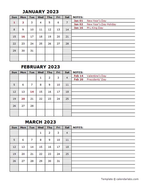 2023 Quarterly Calendar With Holidays Printable Get Calendar 2023 Update