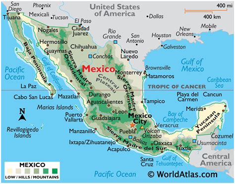 Mexico Landforms And Land Statistics Mexico Landforms Land Statistics