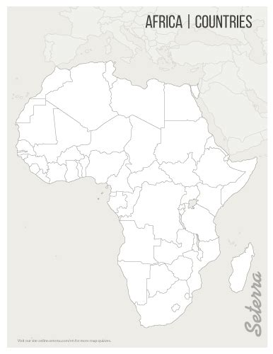 Africa Countries Printables Map Quiz Game