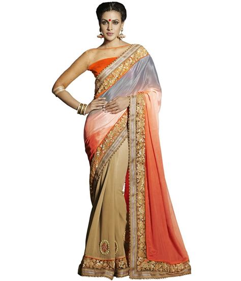 Indian Lady Multi Color Satin Saree Buy Indian Lady Multi Color Satin