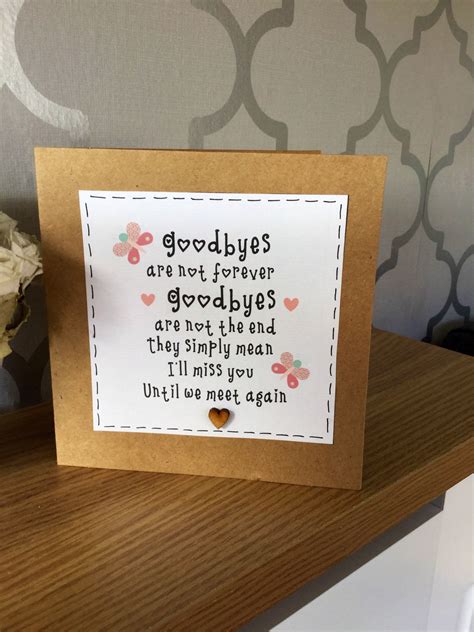 Goodbye Card Good Luck Miss You Card Rustic Card Etsy Uk