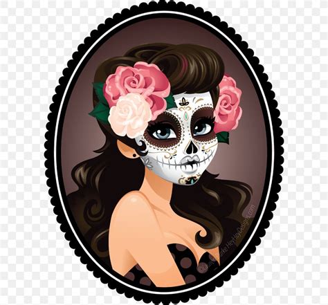 La Calavera Catrina Skull Art Tattoo Png 600x763px Watercolor