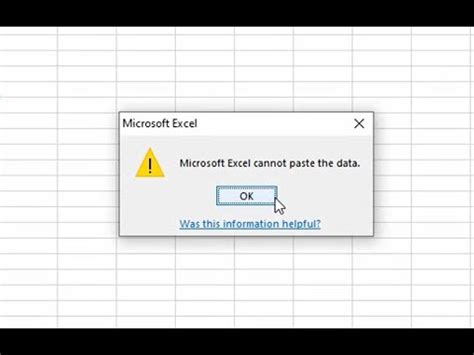 How To Solve Microsoft Excel Cannot Paste The Data Excel Cannot Paste