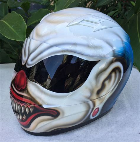 Mad Killer Scary Clown Motorcycle Airbrush Helmet Custom Etsy