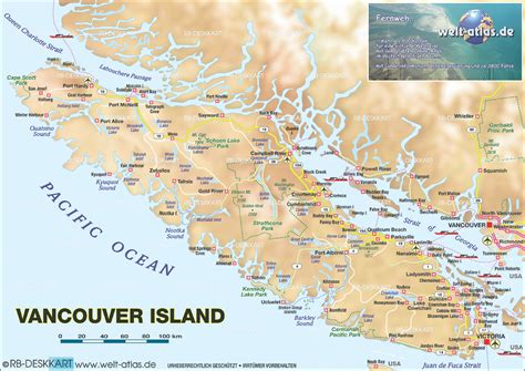 Map Of Vancouver Island Island In Canada Welt Atlasde
