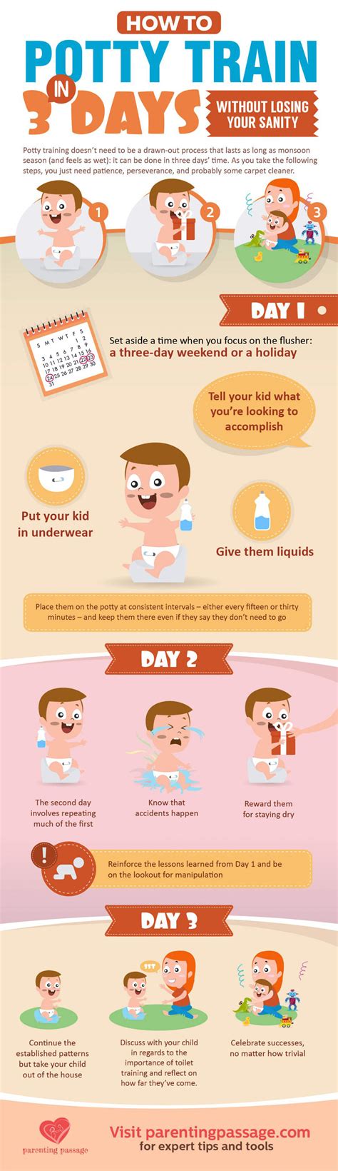 Infographic On How To Potty Train In 3 Days Without Losing Your Sanity