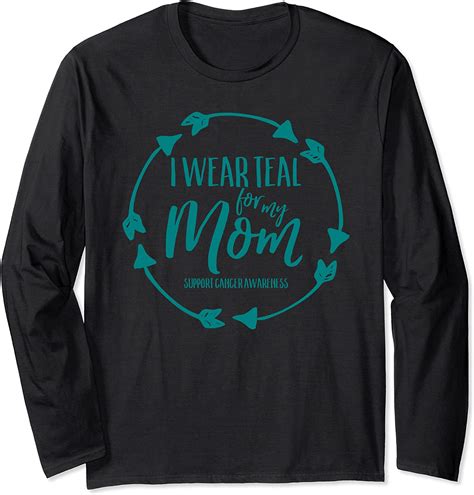 I Wear Teal For My Mom Shirt For Daughters Ovarian Cancer