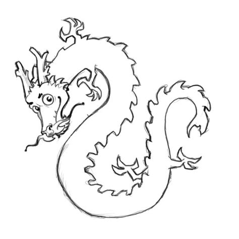 Simple Chinese Dragon Outline Clipart Best