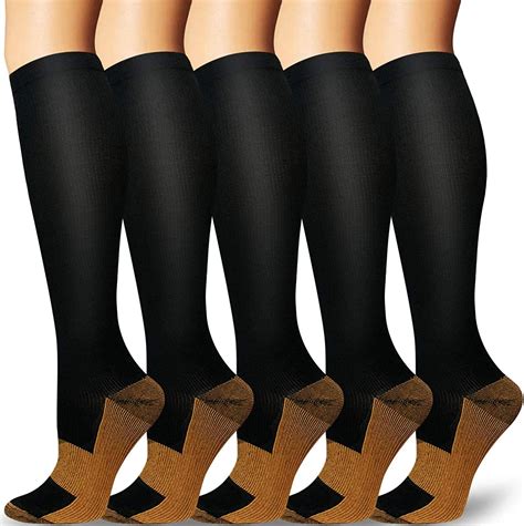 5 Pairs Copper Compression Socks For Women And Men20 30 Mmhg Best Medical For Running
