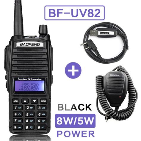 Baofeng Uv 82 Radio With Speaker Microphone And Programming Cable