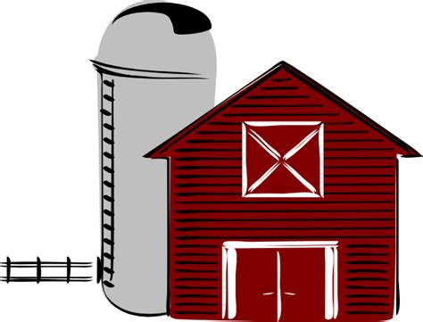 Farm Clipart Transparent Barn With Silo Clipart Full Size Png