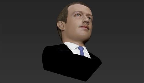 Artstation Mark Zuckerberg Bust Ready For Full Color 3d Printing