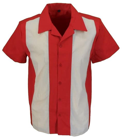 Retro Deep Redcream Rockabilly Bowling Shirtsmazeys Bowling Shirts