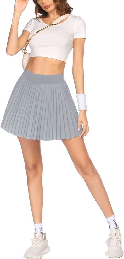 Coorun Womens High Waist A Line Pleated Mini Skirt Short Tennis Skirt
