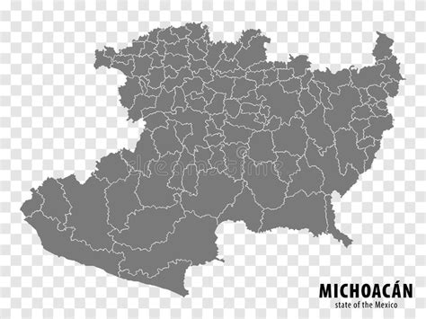 State Michoacan Of Mexico Map On Transparent Background Blank Map Of