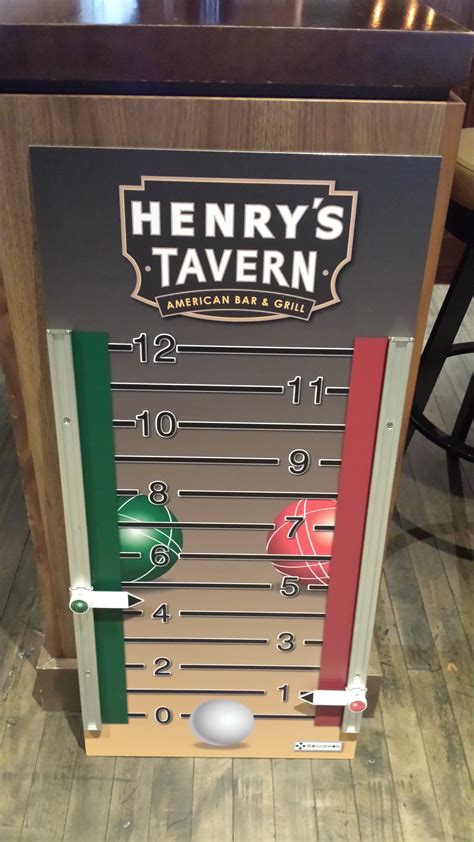 Bocce Scoreboard At Henrys Tavern American Bar And Grill American